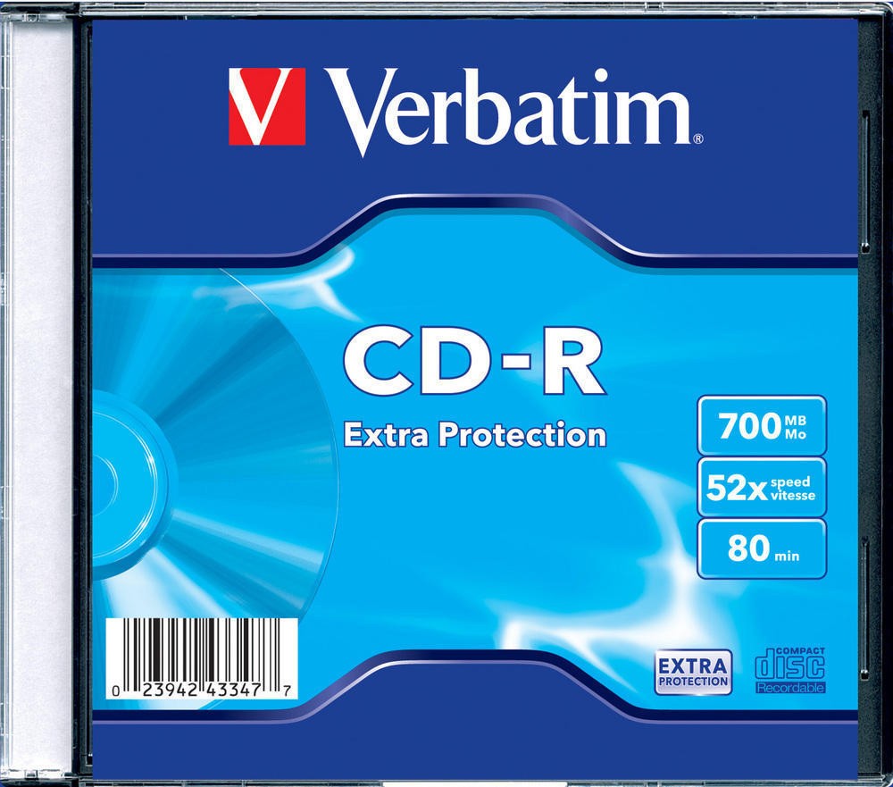 Verbatim CD-R Extra Protection 700MB 52x kastītē 023942433477 023942433477 (23942433477) matricas