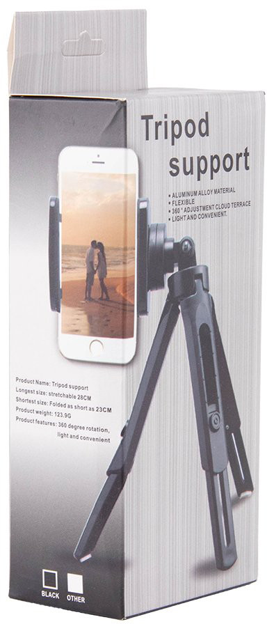 Hurtel selfie stick-tripod Mini, black 9111201898547 9111201898547 (5907769322495) aksesuārs mobilajiem telefoniem