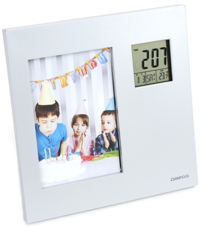 Omega digital weather station with photo frame OWSPF01, silver 5907595423632 42363 (5907595423632)
