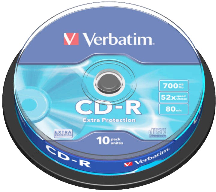 Verbatim CD-R Extra Protection 700MB 52x 10gb. spindle iepakojumā 023942434375 023942434375 (002394243437) matricas