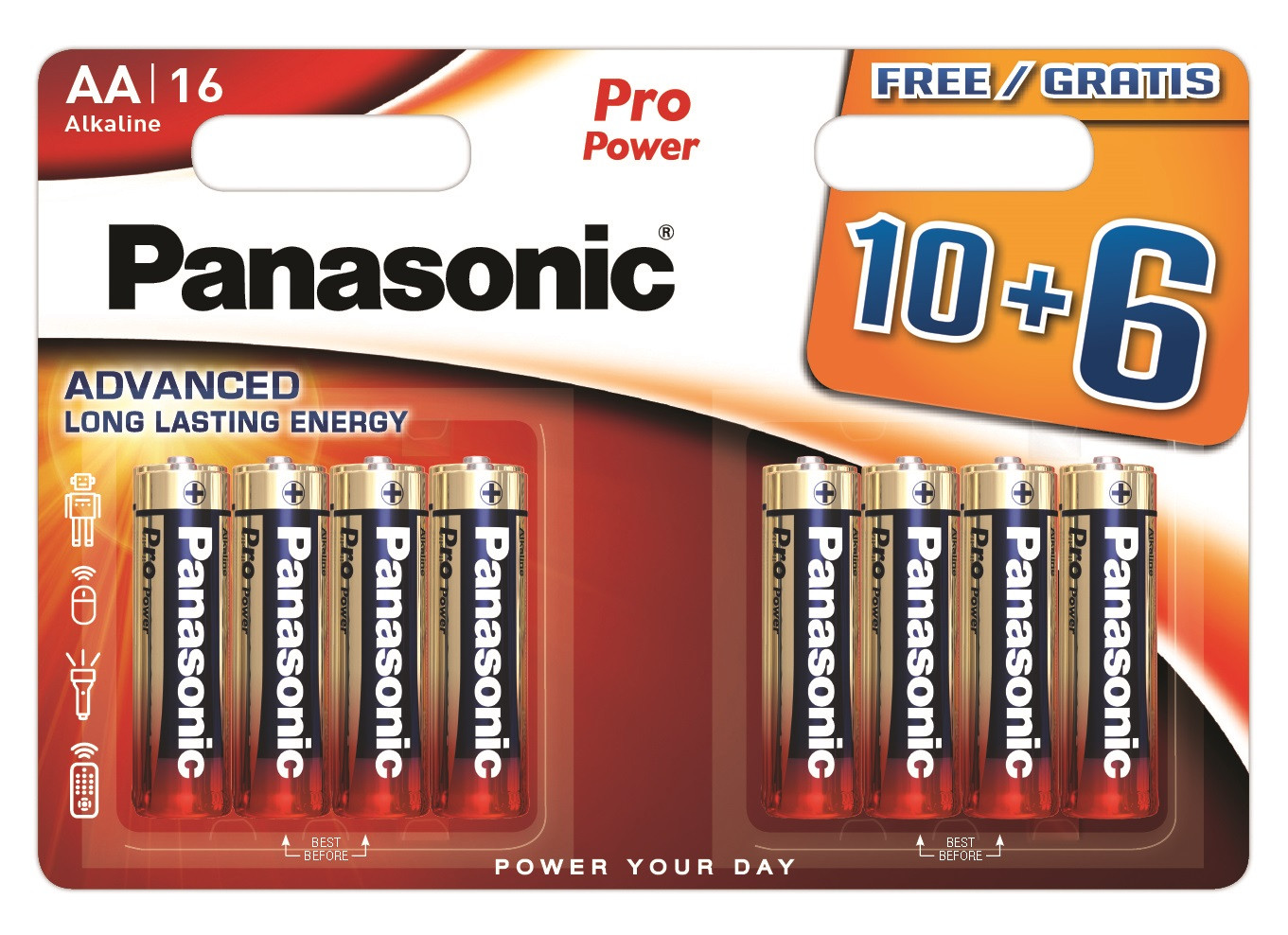 Panasonic Pro Power baterija LR6PPG/16B 10+6gb. 5410853058960 LR6PPG/16BW 10+6F (5410853058960) Baterija