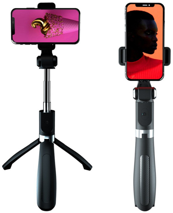 XO selfie stick-tripod SS08, black 6920680872107 aksesuārs mobilajiem telefoniem