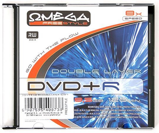 Omega Freestyle DVD+R DL Double Layer printable 8,5GB 8x slim 5907595406789 matricas