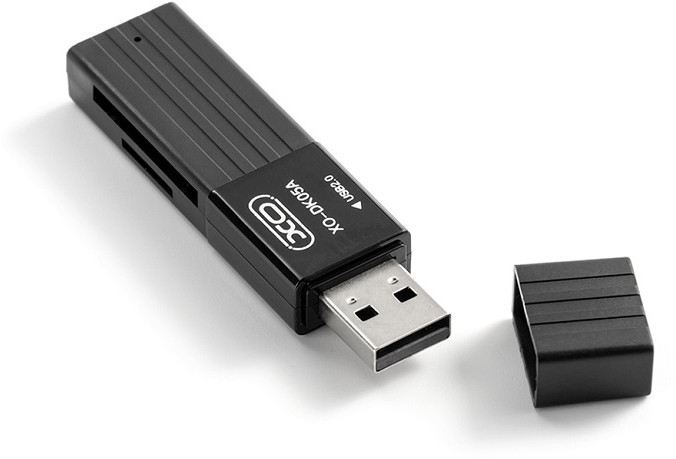 XO memory card reader DK05A 2in1 USB 2.0, black 6920680831302 6920680831302 (6920680830329) matricas