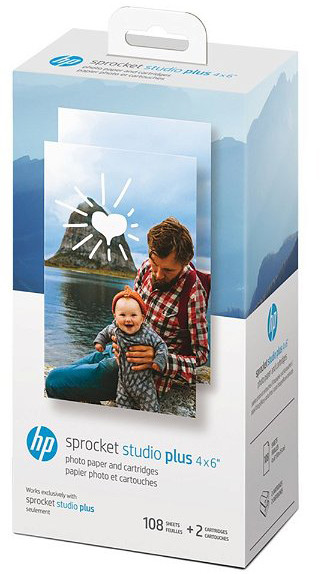 HP photo paper + ink cartridge Sprocket Studio Plus 4x6