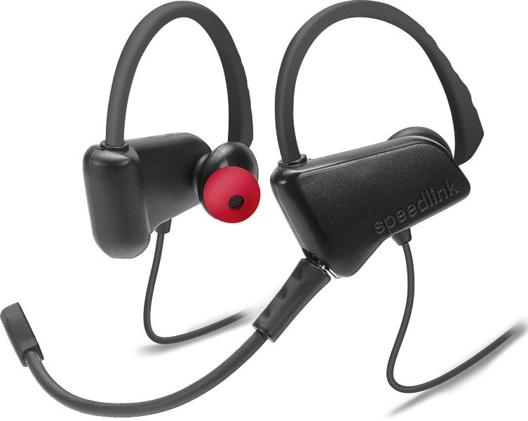 SPEEDLINK JUZAR Headset Ear-hook, In-ear 3.5 mm connector Black, Red 4027301338584 austiņas