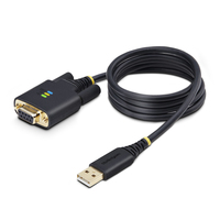 3ft (1m) USB to Null Modem Serial Adapter Cable, Interchangeable DB9 Screws/N... adapteris