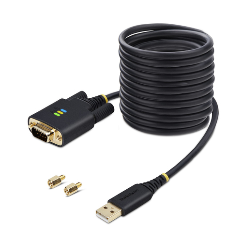 10ft (3m) USB to Serial Adapter Cable, Interchangeable DB9 Screws/Nuts, COM R... adapteris