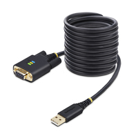 10ft (3m) USB to Null Modem Serial Adapter Cable, Interchangeable DB9 Screws/... adapteris