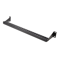 1U Rack Mountable Cable Lacing Bar w/Adjustable Depth, Cable Support Guide Fo... datortīklu aksesuārs