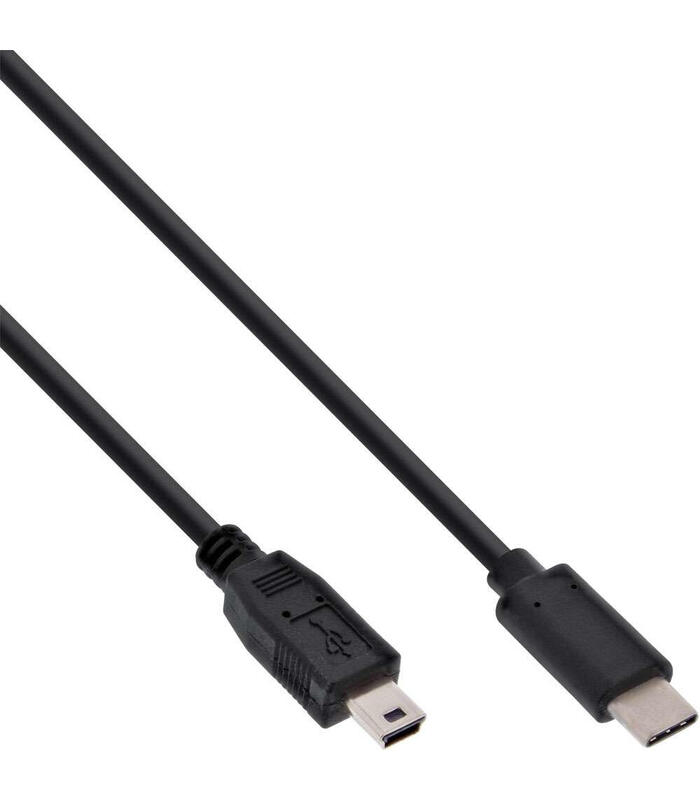 Kabel USB InLine USB C -> Mini USB (M/M) Czarny 1m (35751) USB kabelis