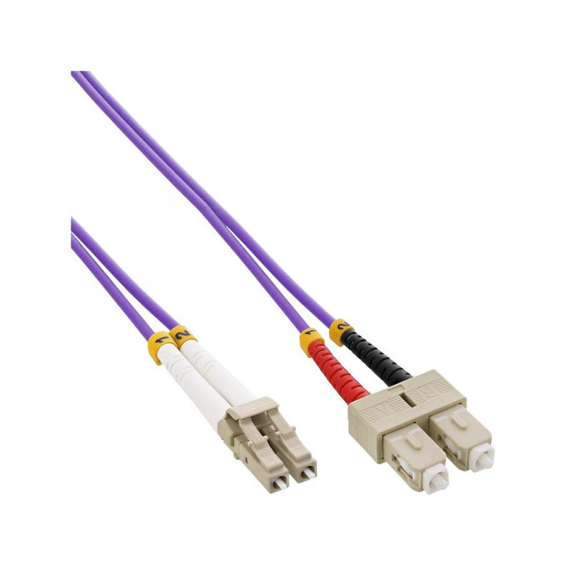  InLine Patchcord swiatlowodowy LC/SC, 50/125µm,  OM4 0.5m (88644P) tīkla kabelis