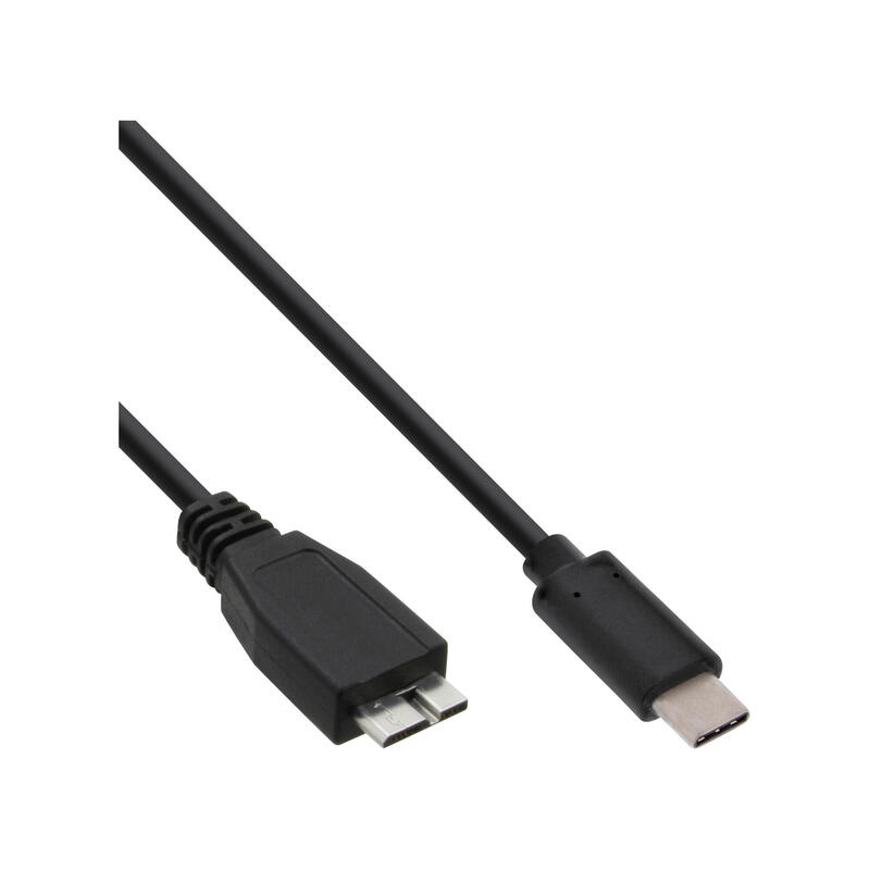 Kabel USB InLine USB C -> USB Micro-B (M/M) Black 1m (35721) USB kabelis