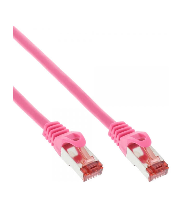  InLine Patchcord S/FTP, PiMF, Cat.6, PVC,  rozowy 5m (76405M) tīkla kabelis