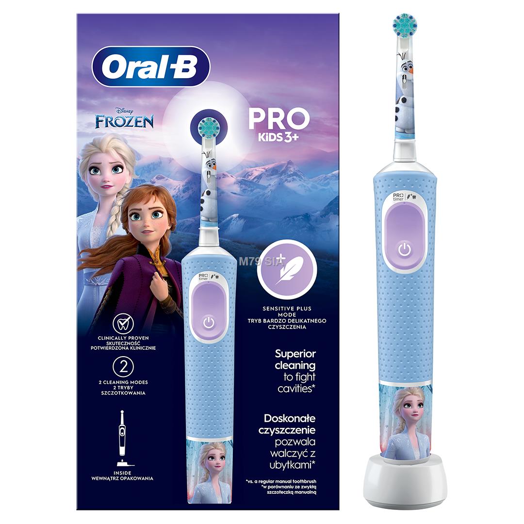 Oral-B Electric Toothbrush Vitality PRO Kids Frozen Rechargeable For children Number of brush heads included 1 Blue Number of teeth brushing mutes higiēnai