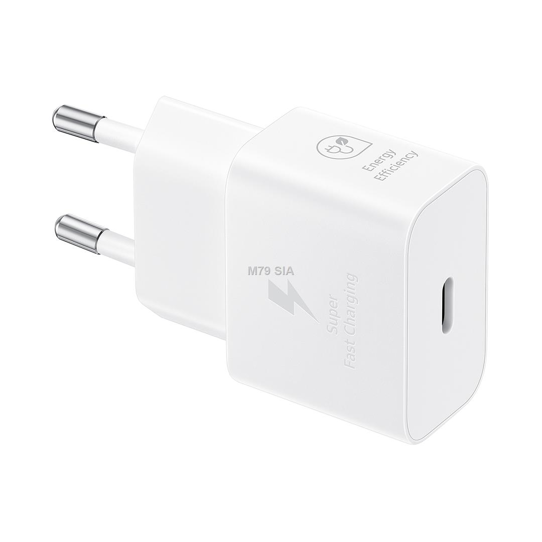 Samsung Galaxy Power Adapter USB Type C 25W w/o Cable White iekārtas lādētājs