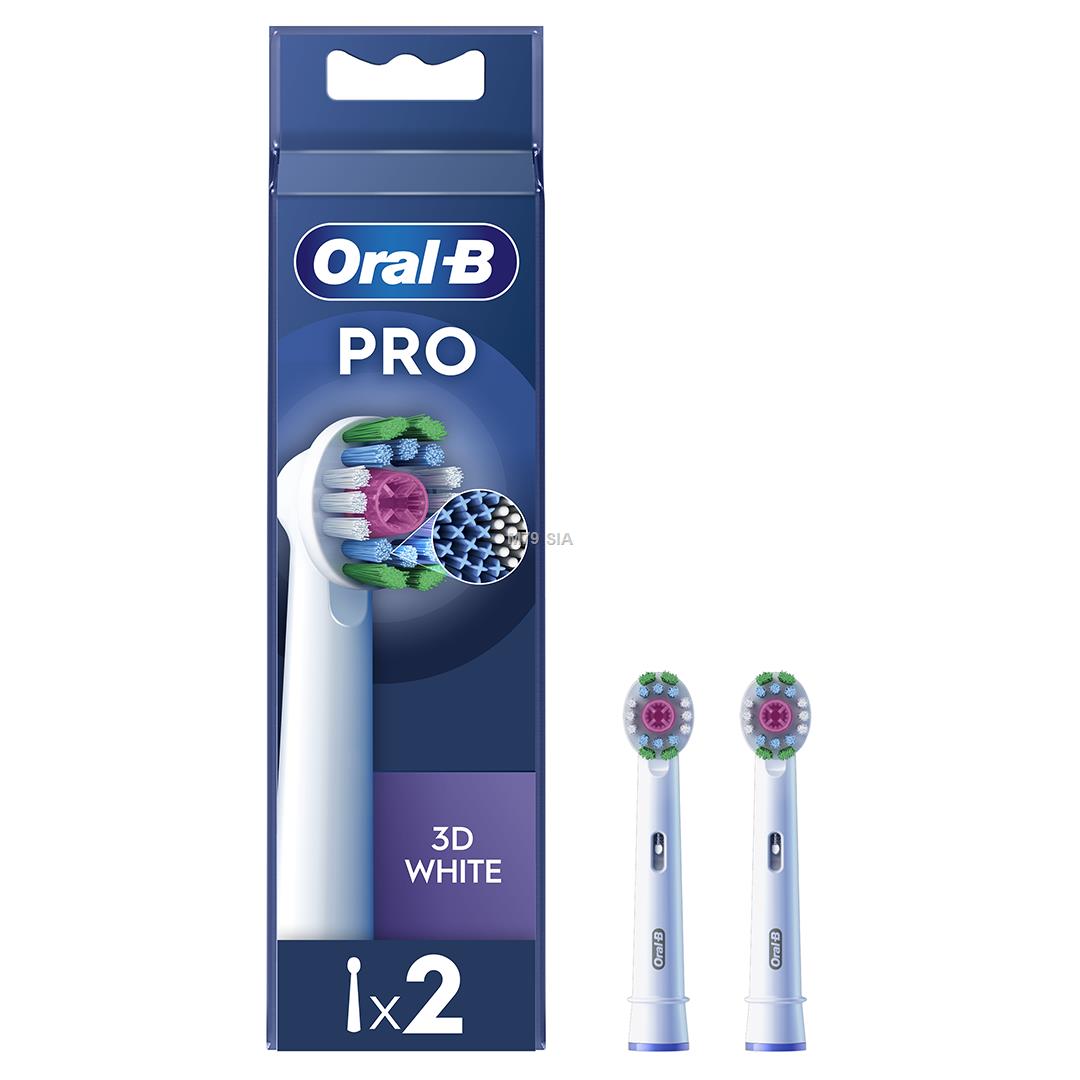 Braun Oral-B Pro 3D White, 2 gab., balta mutes higiēnai