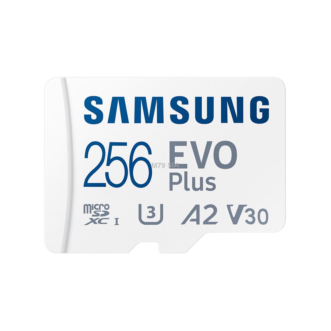 Samsung | MicroSD Card | EVO Plus | 256 GB | microSDXC Memory Card | Flash memory class U3, V30, A2 USB Flash atmiņa