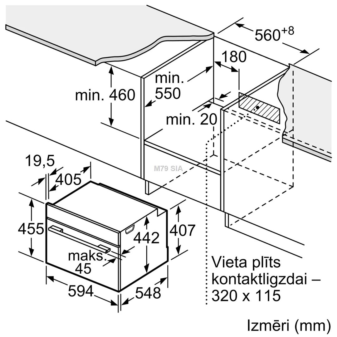 Bosch CMG7241B1 Series 8, 45 L, melna - Iebuvejama cepeskrasns ar mikrovilnu funkciju Cepeškrāsns