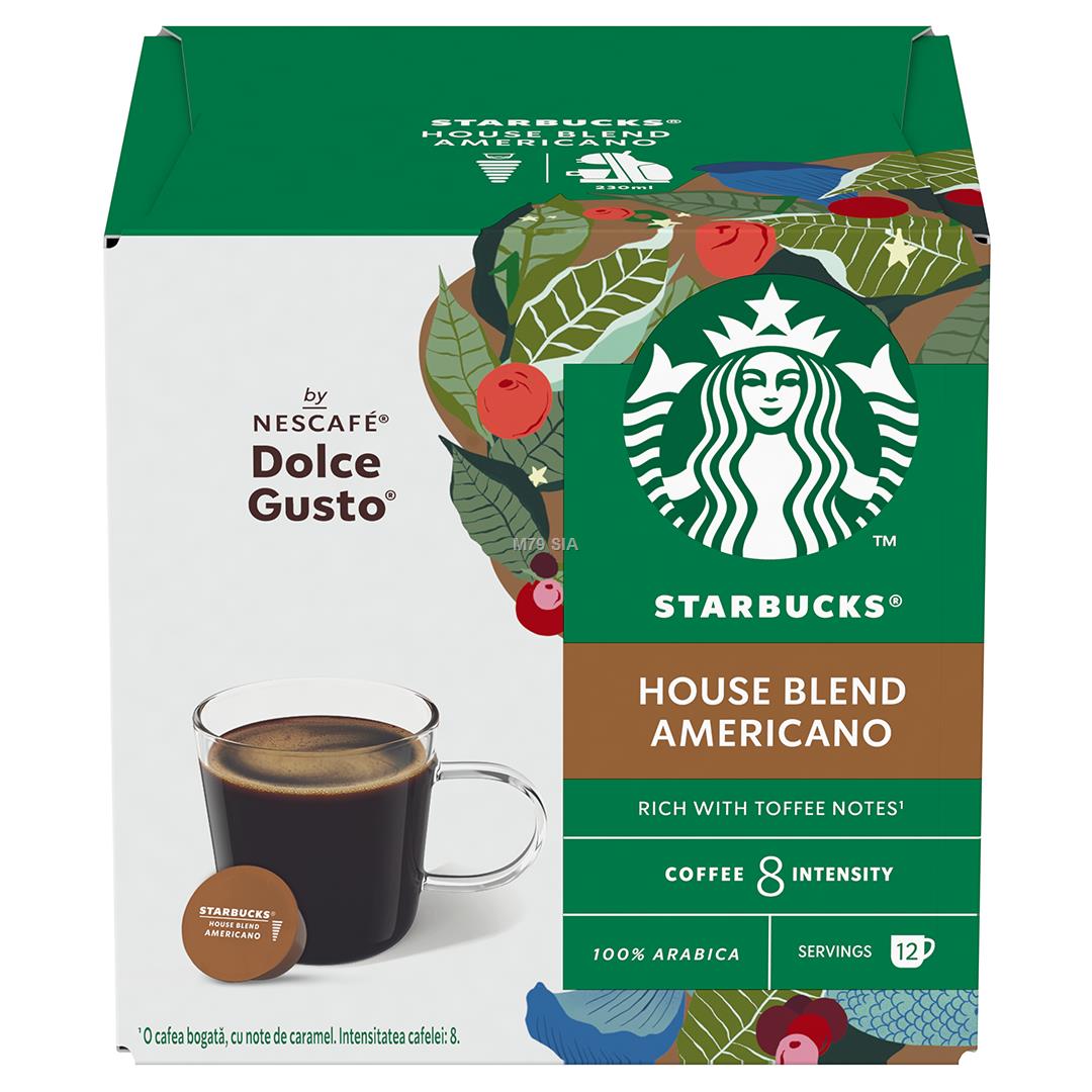 Starbucks Nescafe Dolce Gusto House Blend Americano - Kafijas kapsulas piederumi kafijas automātiem