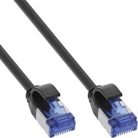 Patchkabel Slim - Cat.6A - S/FTP - TPE (LSZH) - PoE - schwarz - 10m adapteris