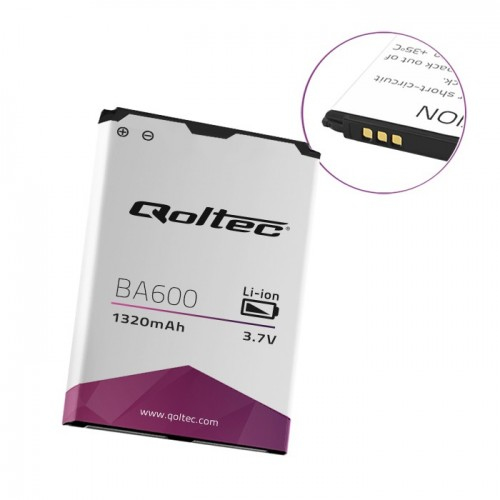 QOLTEC Battery for Sony Ericsson BA600 | 1320mAh aksesuārs mobilajiem telefoniem