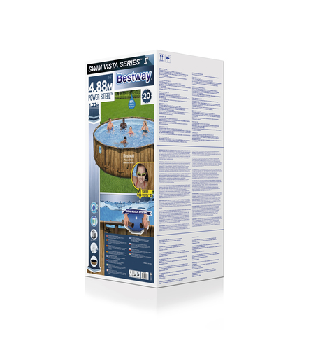 Bestway 56725 above ground pool Framed pool Round Blue, Brown Baseins