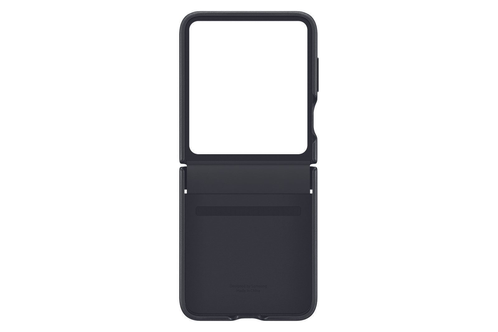 Samsung Galaxy Z Flip 5 EF-VF731PBEGWW black/black Flap ECO-Leather Case maciņš, apvalks mobilajam telefonam