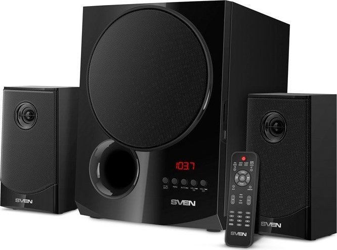 Speakers SVEN MS-2080, black (70W, FM, USB/SD, Display, RC, Bluetooth) pārnēsājamais skaļrunis