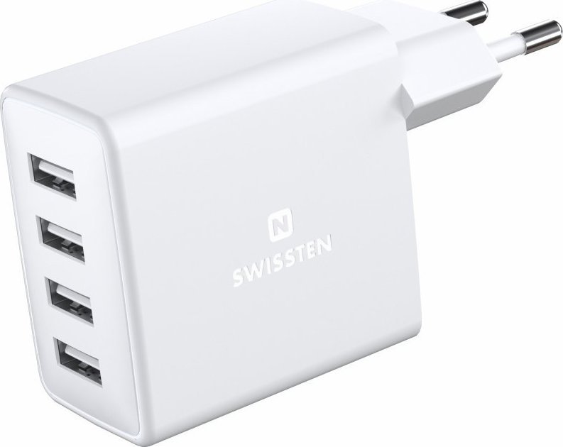 Swissten Smart IC Premium Tīkla Lādētājs USB 4 x USB 4A / 20W  Ar Automātisku Strāvas Stipruma Identifikāciju iekārtas lādētājs