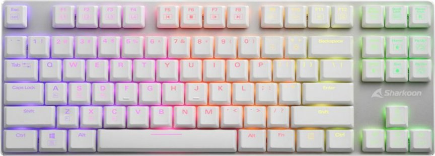 Sharkoon PureWriter RGB, gaming keyboard (white, US layout, kailh choc low profile blue) klaviatūra