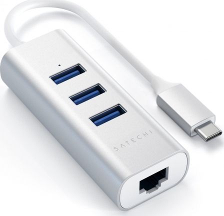 Adapteris USB-C + Gigabit Ethernet, Satechi USB centrmezgli