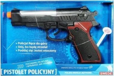 Swede Pistolet policyjny z polskim modulem dzwiekowym (G2238) 318287 (5902496134489) Rotaļu ieroči