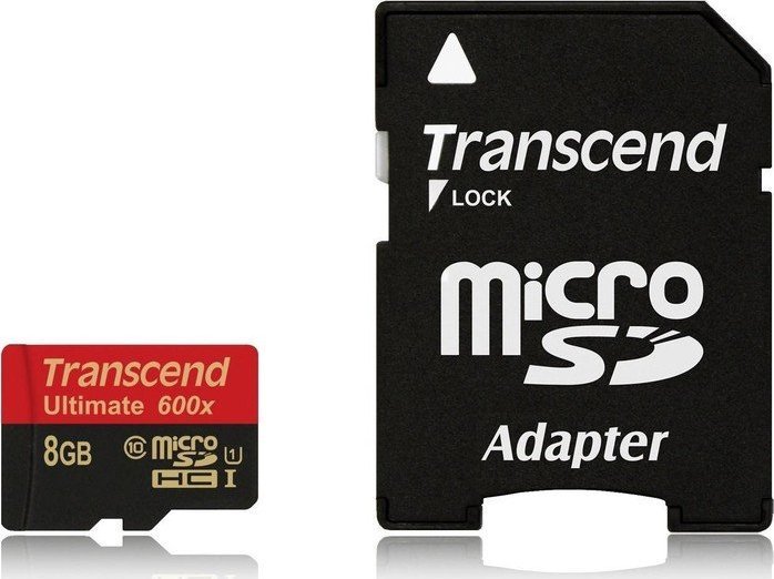 TRANSCEND microSD  8GB  CL10 UHS-1 90/25 MB/s a atmiņas karte