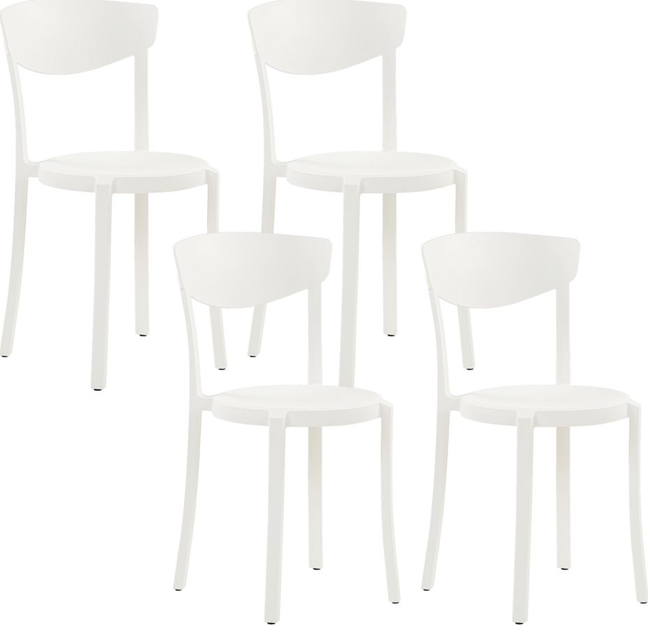 Shumee Zestaw 4 krzesel do jadalni bialy VIESTE 268859 (4251682266932) datorkrēsls, spēļukrēsls