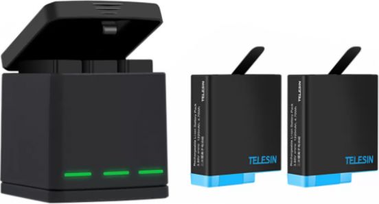 3-slot charger box Telesin for GoPro Hero 8 + 2 batteries (GP-BNC-801) 6972860176253 Sporta kameru aksesuāri