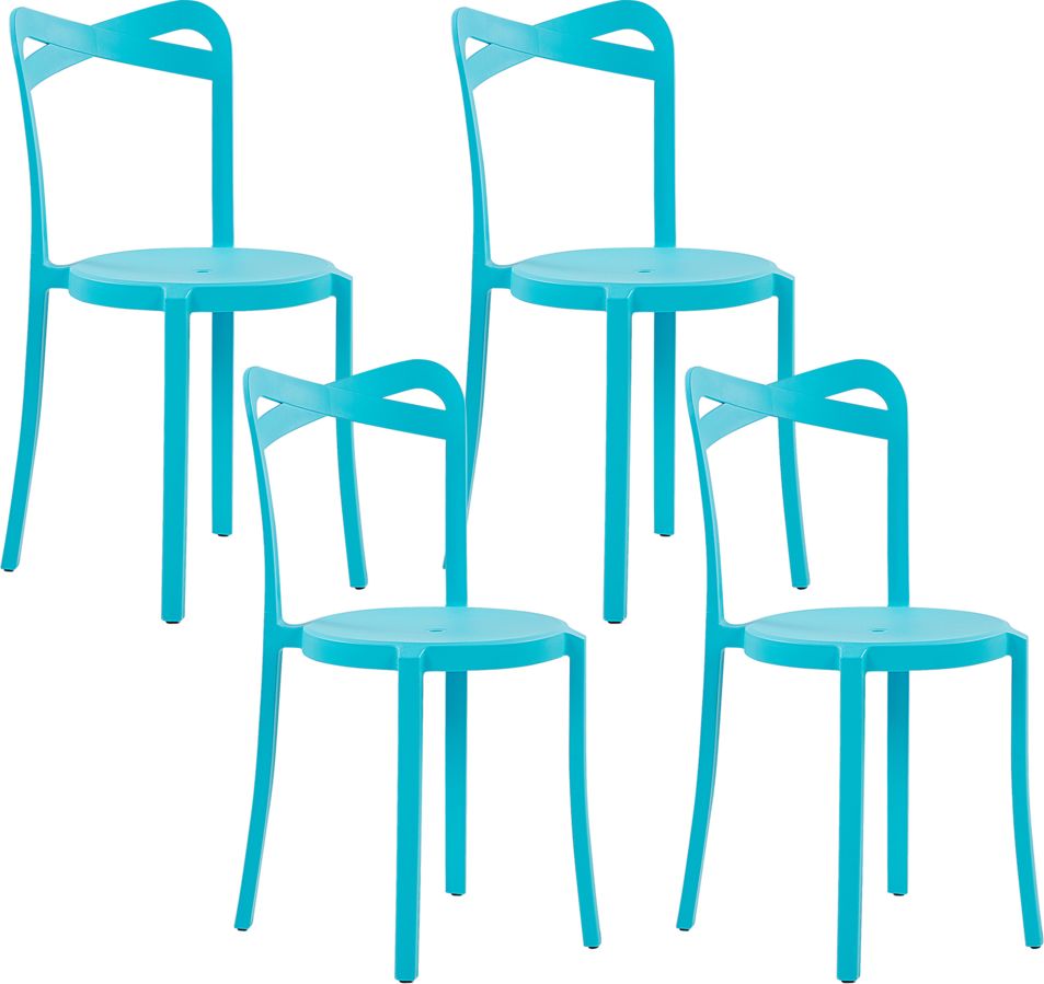 Shumee Zestaw 4 krzesel do jadalni niebieski CAMOGLI 269445 (4251682267083) datorkrēsls, spēļukrēsls