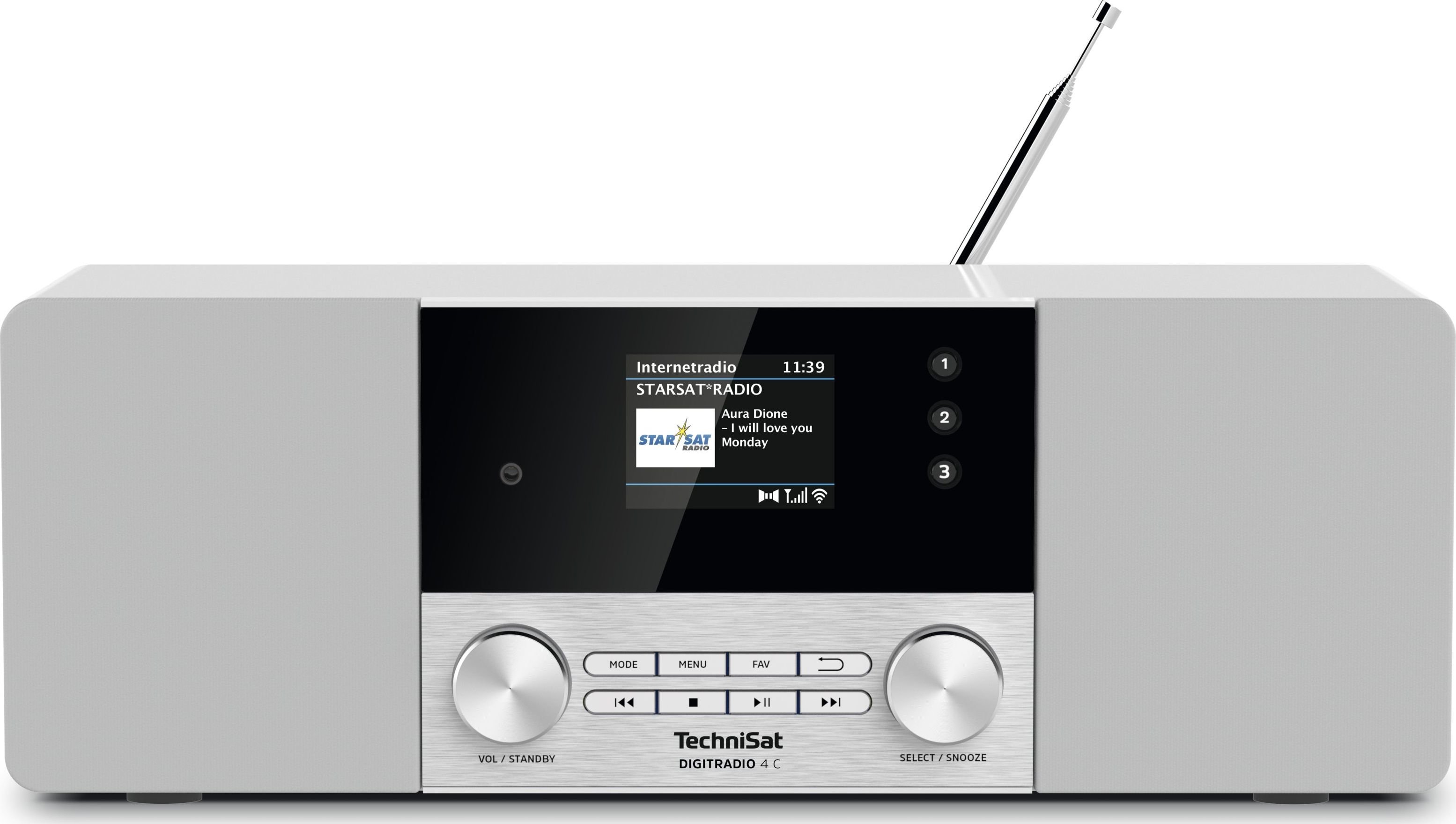 TechniSat DIGIT RADIO 4C (white, DAB +, FM, Bluetooth) radio, radiopulksteņi