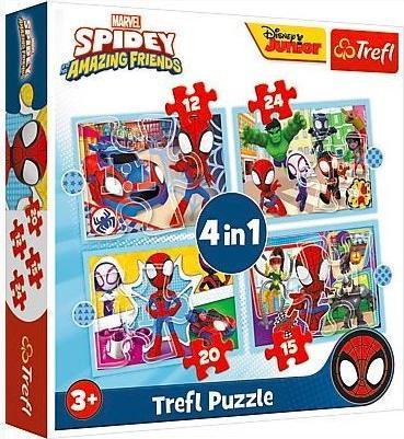 Trefl Puzzle 4w1 Ekipa Spidey'a TREFL 465594 (5900511346114) puzle, puzzle