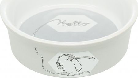 Trixie Miska, dla krolika, ceramiczna, 240 ml/? 11 cm, z nadrukiem (TX-60736) 4011905607368 (4011905607368) grauzējiem