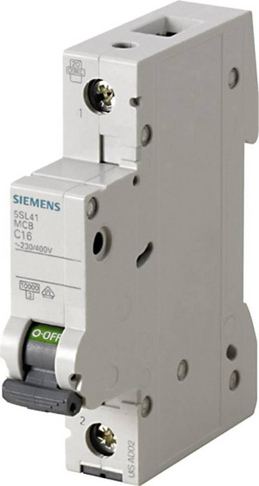 Siemens Leitungsschutzschalter 1polig 4 A 230 V, 400 V 5SL4104-7 (5SL4104-7) 4001869440125 kabelis, vads