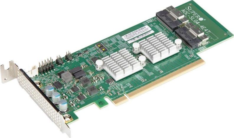 Kontroler SuperMicro PCIe 4.0 x16 - 2x Slim-SAS (AOC-SLG4-4E4T-O) karte