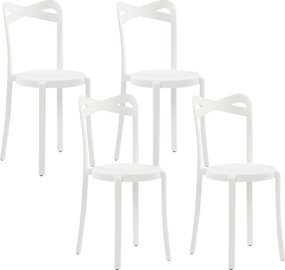 Shumee Zestaw 4 krzesel do jadalni bialy CAMOGLI 269314 (4251682267021) datorkrēsls, spēļukrēsls