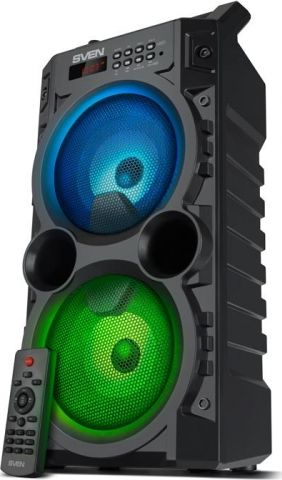 SVEN PS-440, black, power output 2x10W (RMS), TWS, Bluetooth, FM, USB, microSD, LED-display, RC, lithium battery datoru skaļruņi