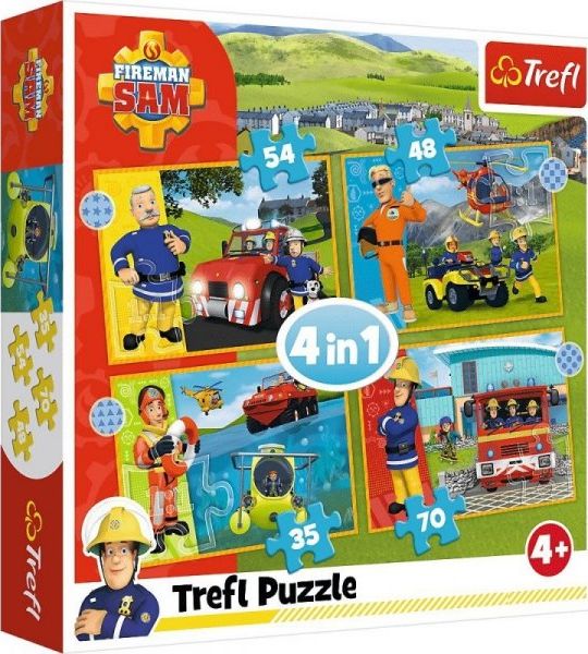 Trefl Puzzle 4w1 Odwazny Strazak Sam 34387 Trefl 34387 TREFL (5900511343878) puzle, puzzle