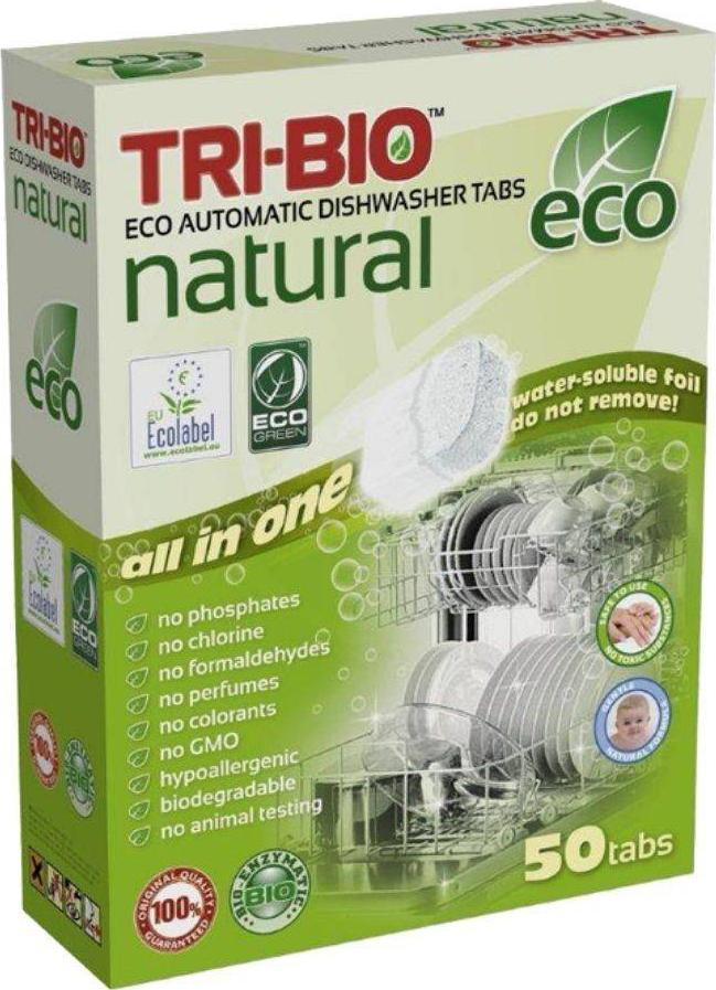 Tri-Bio TRI-BIO, Ekologiczne Tabletki do Zmywarki All in One, 50 szt. TRB04376 (853017004376) Sadzīves ķīmija