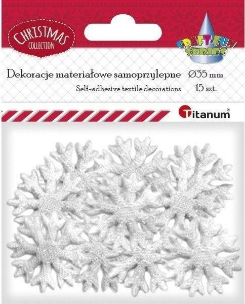 Titanum Dekoracje samoprzylepne platki biale sniegu 15szt 455059 (5903714513444) konstruktors