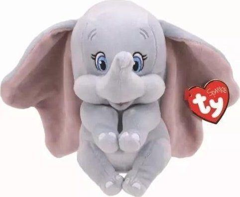 TY Ty Beanie Baby Dumbo, cuddly toy (light grey/pink, with sound) 41095 (0008421410958)