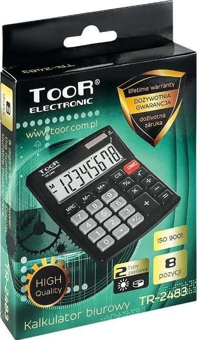 Kalkulator Toor Kalkulator biurowy 8-pozycyjny TR-2483 TOOR 499527 (5903364219642) biroja tehnikas aksesuāri