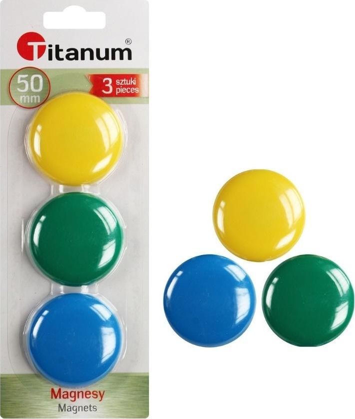 Titanum Magnesy do tablic 50mm 3szt 397883 (5907437609620) biroja tehnikas aksesuāri